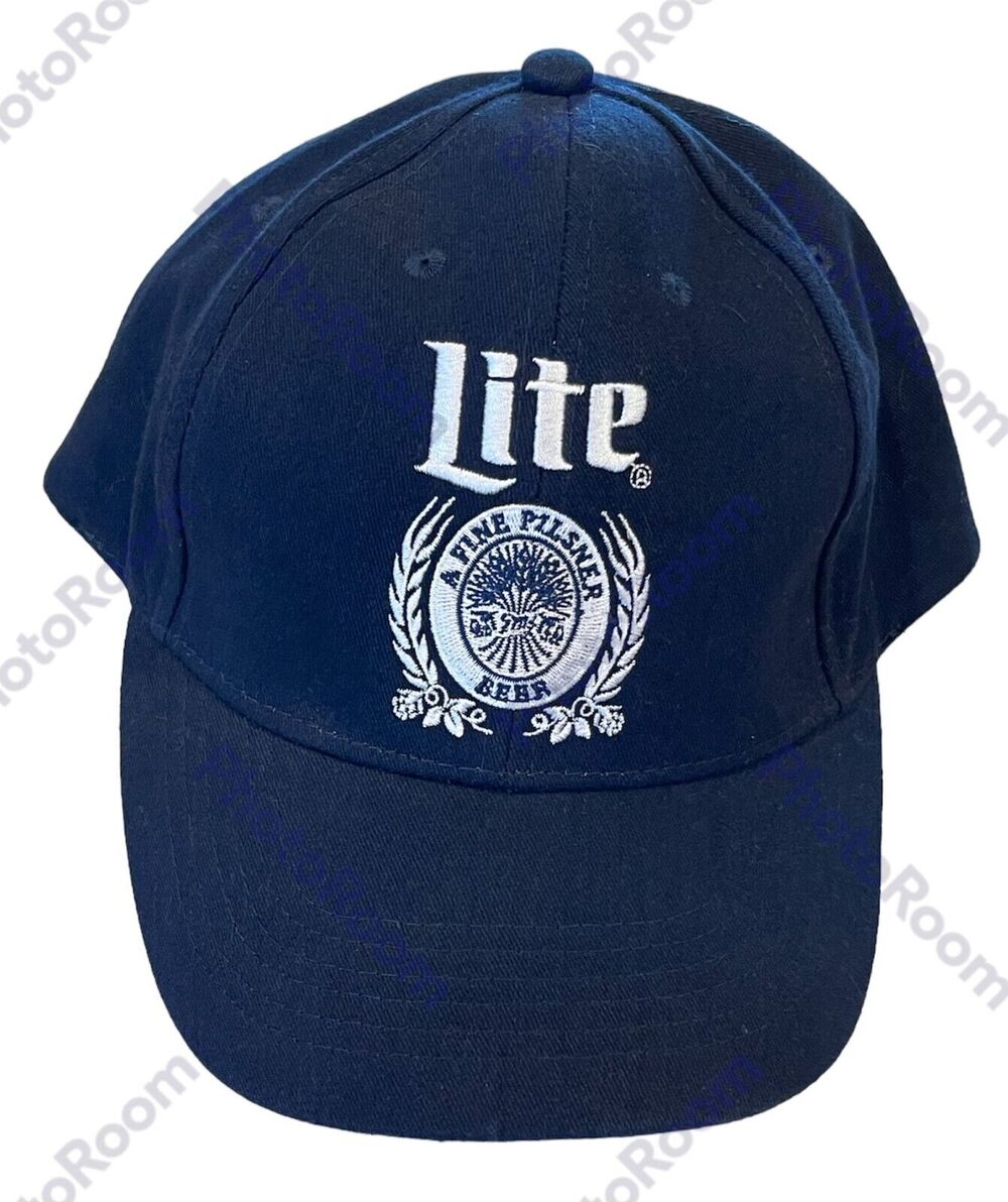 Miller Lite a Fine Pilsner Beer Blue Adjustable Hat Snapback Baseball Cap